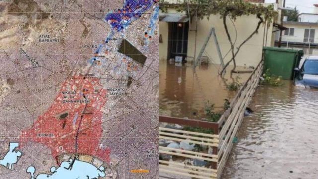 Κακοκαιρία «Daniel»: Αυτές οι περιοχές της Αττικής θα πλημμυρίσουν αν υπερχειλίσουν Ιλισός και Κηφισός