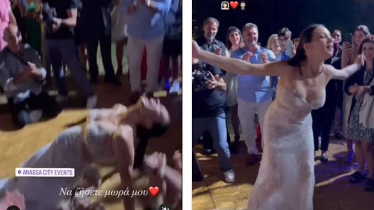 “Χτυπιόταν” στα πατώματα: Το ζεϊμπέκικο της Δήμητρας Βαμβακούση στο γλέντι του γάμου της με τον Γιώργο Αγγελόπουλο