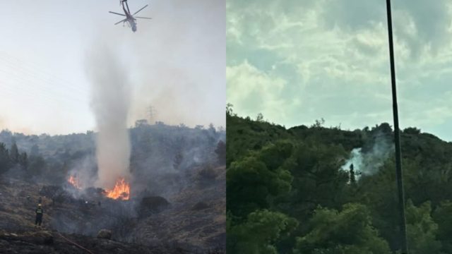 Φωτιά στον Υμηττό – Ισχυρές δυνάμεις στο σημείο (video)