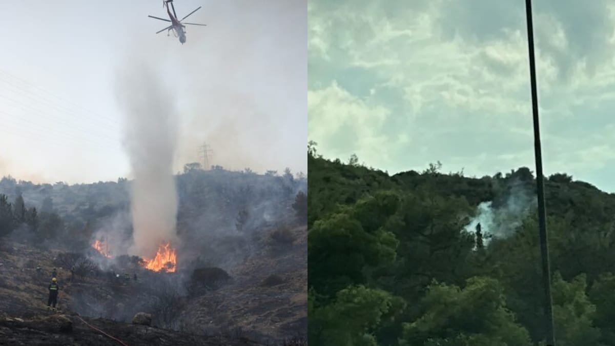Φωτιά στον Υμηττό – Ισχυρές δυνάμεις στο σημείο (video)