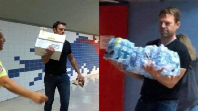 Στη Λάρισα ο Στέφανος Κασσελάκης για βοήθεια – Κουβαλούσε προμήθειες για τους πληγέντες