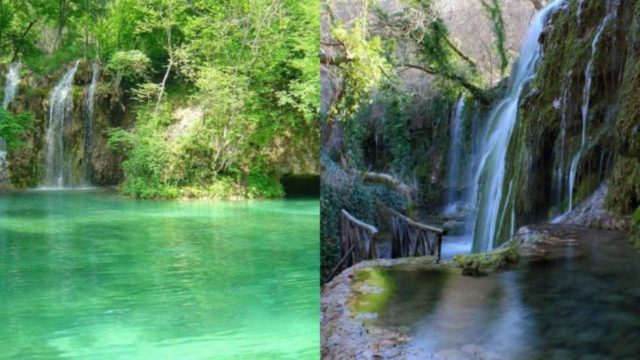 Ελληνική γαλάζια λίμνη: Καταρράκτες με εξωτικά νερά και δέντρα που φτάνουν τόσο ψηλά που το φως περνάει δύσκολα