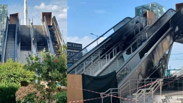Απίστευτες εικόνες: Κάηκαν οι κυλιόμενες σκάλες στον Πειραιά! (video)