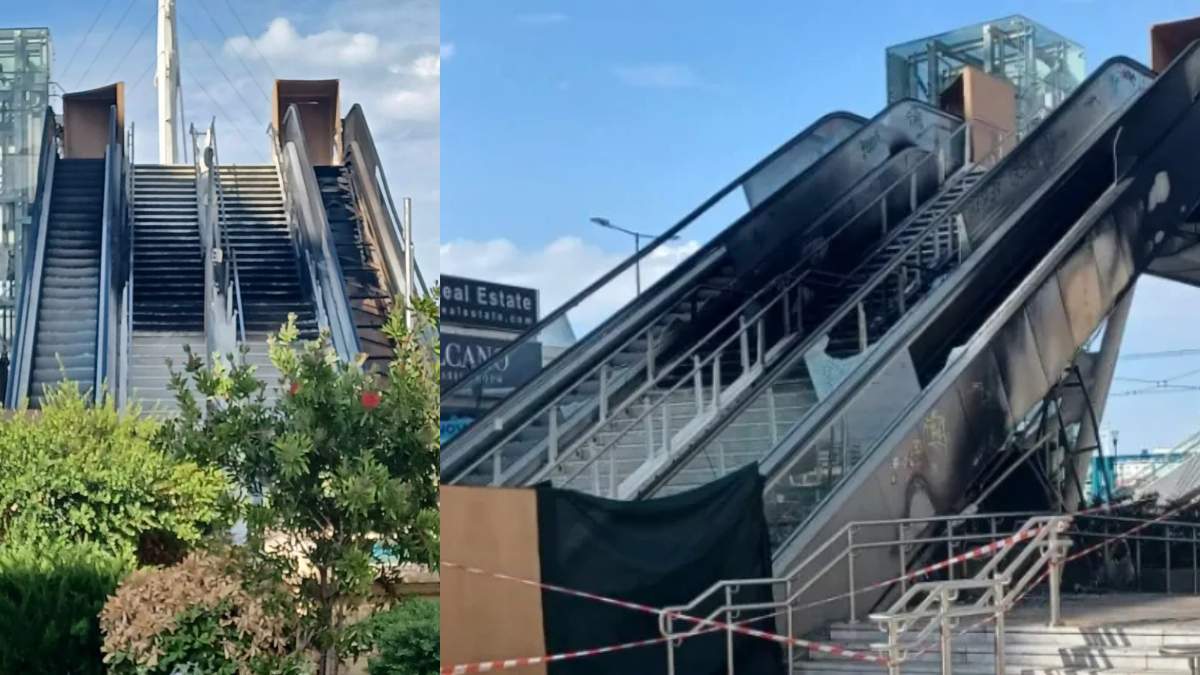 Απίστευτες εικόνες: Κάηκαν οι κυλιόμενες σκάλες στον Πειραιά! (video)