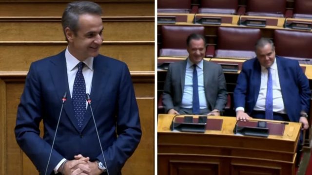 Γέλια στη Βουλή: Το αστείο του Κυριάκου Μητσοτάκη για Γεωργιάδη και Σπανάκη που κάθονταν στα έδρανα του ΚΚΕ