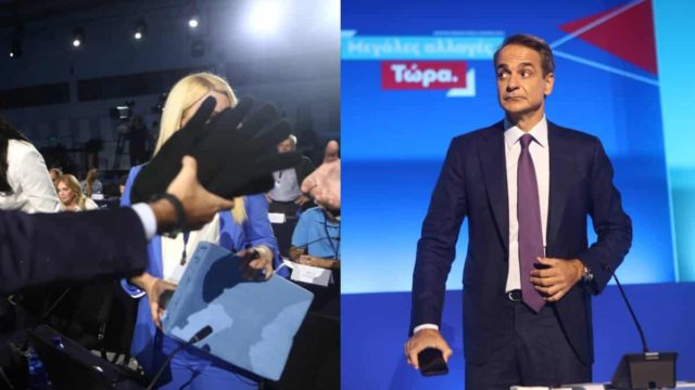 ΔΕΘ 2023: Κασκόλ, σκούφους και γάντια για το κρύο μοίρασε ο Κυριάκος Μητσοτάκης στους δημοσιογράφους πριν τη συνέντευξη Τύπου (photos)