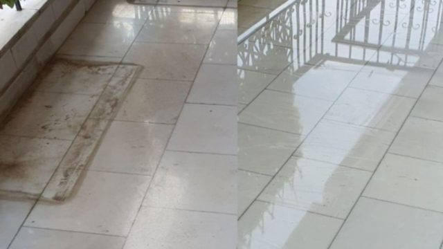 «Εξαφανιζόλ» η μούχλα στα πλακάκια της βεράντας – Μείγμα με μαγειρική σόδα βάζει τέλος στους λεκέδες