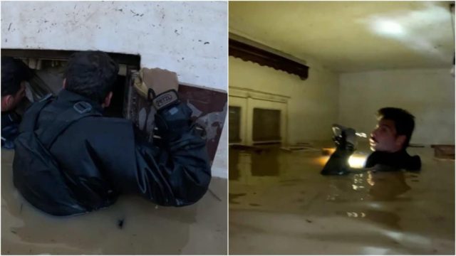 Δραματική επιχείρηση ΟΥΚάδων στη Θεσσαλία: Με το νερό μέχρι τον λαιμό μέσα σε πλημμυρισμένα σπίτια (photos)