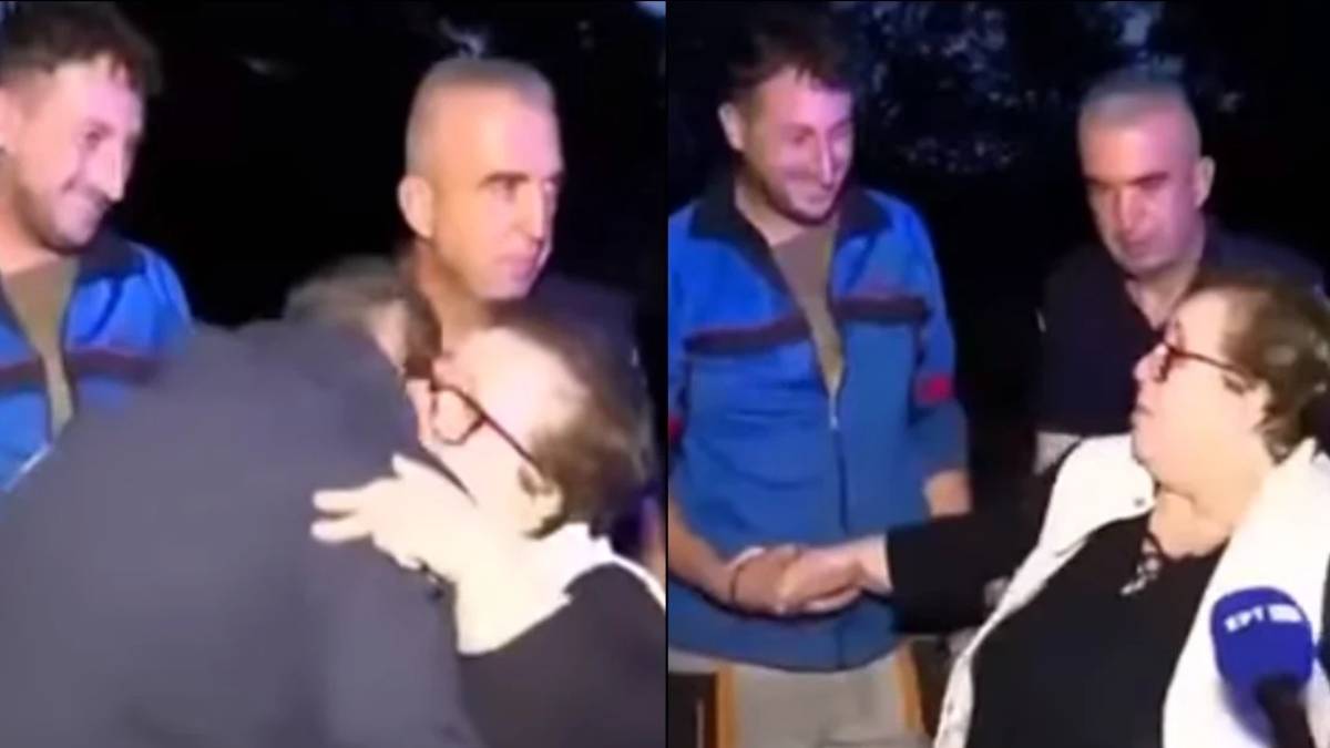 Μπράβο στους αφανείς μας ήρωες: Γυναίκα αγκαλιάζει αστυνομικό που την έσωσε απ’ το πλημμυρισμένο σπίτι της