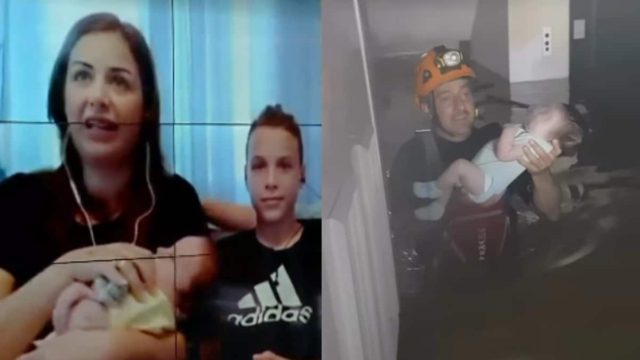«Αυτοί οι άνθρωποι είναι σωτήρες»: Συγκλονίζει η μητέρα του βρέφους που απεγκλώβισαν πυροσβέστες στην περιοχή Γιαννούλη (video)