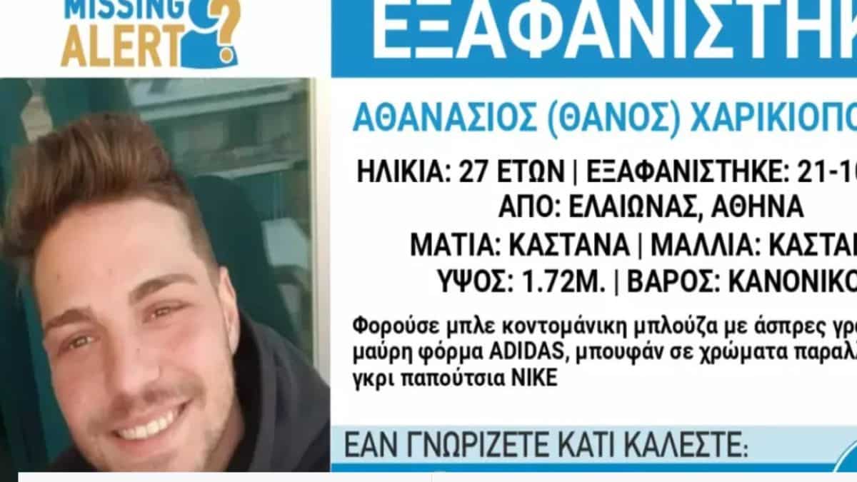 Συναγερμός στην Αθήνα για τον 27χρονο Θάνο Ζαρικιόπουλο