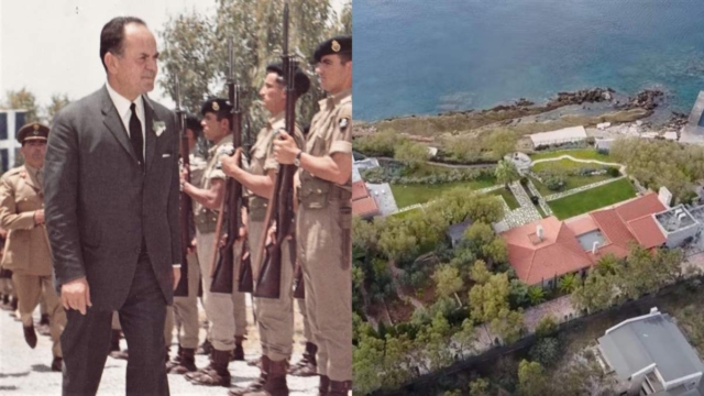 Το απροσπέλαστο άντρο του δικτάτορα Παπαδόπουλου: Η μεγαλειώδης βίλα στο Λαγονήσι που του έδωσε ο Αριστοτέλης Ωνάσης (photos)