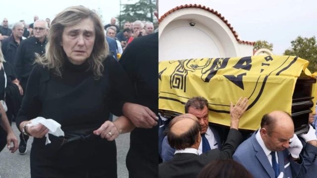 Κηδεία Γιάννη Ιωαννίδη: Με τη σημαία του Άρη στο φέρετρο – «Θα σ’ αγαπώ για πάντα», φώναζε η σύζυγός του