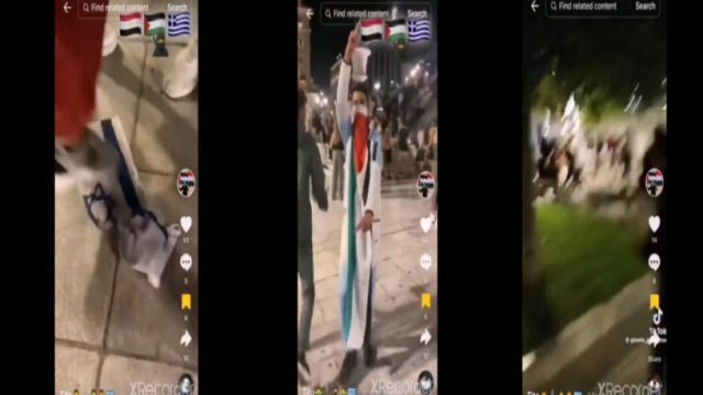 Έντονη ανησυχία στην “καρδιά” της Αθήνας: Παλαιστίνιοι πανηγυρίζουν, καίνε και κατουρούν την σημαία του Ισραήλ στο Σύνταγμα – Έβγαλαν μαχαίρια σε Έλληνες που αντέδρασαν (Video)