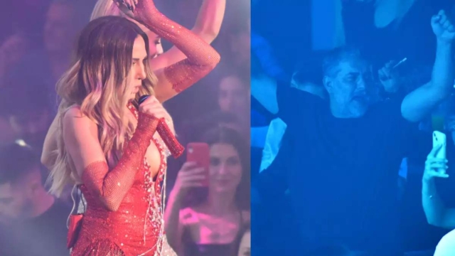 Την «προσκύνησε» ο Βασίλης Μπισμπίκης: Ντυμένη στα κόκκινα η Δέσποινα Βανδή στην πρεμιέρα της – Τους εντυπωσίασε όλους