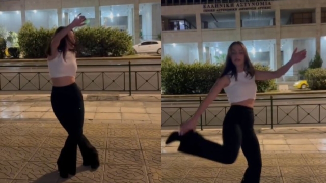 Viral στο διαδίκτυο: Νεαρή χόρεψε ζεϊμπέκικο έξω από τη ΓΑΔΑ για να πει «ευχαριστώ» στην ΕΛΑΣ (video)
