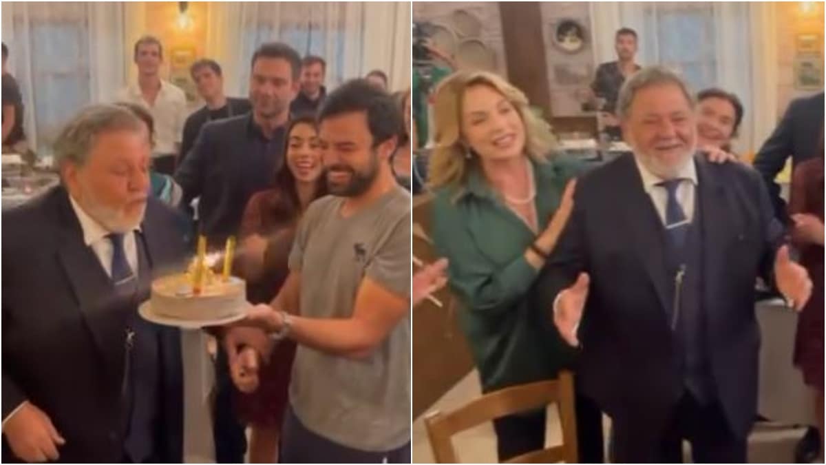 Έκπληξη στα γυρίσματα της «Γης της Ελιάς»: Έβγαλαν τούρτα για τα γενέθλια του Γιώργου Παρτσαλάκη (video)
