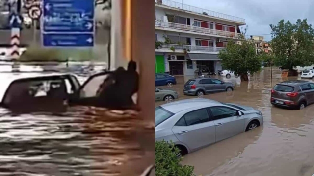 Ώρες αγωνίας και αγανάκτησης στην Πάτρα: «Σαρώνει» τα πάντα η κακοκαιρία – Γυναίκα εγκλωβίστηκε κάτω από γέφυρα, άντρας κολύμπησε για να τη σώσει (video)