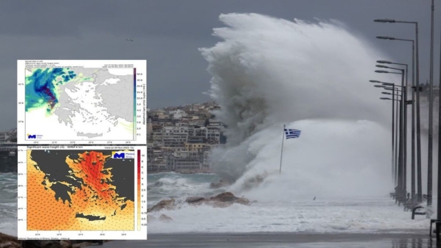 Κακοκαιρία τύπου «Π»: Χαλάζι, κύματα 4 μέτρων και 30 τόνοι νερού ανά στρέμμα – Τα ακραία φαινόμενα που χτυπούν τη χώρα τις επόμενες ώρες και πώς θα κινηθεί το σύστημα πάνω από τη χώρα (video)