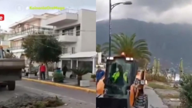 «Βούλιαξε» η παραλία της Καλαμάτας: Η θάλασσα βγήκε στη Ναυαρίνου – Συγκλονιστικές εικόνες (video)