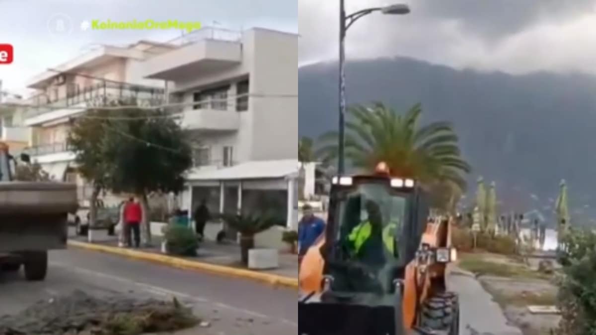 «Βούλιαξε» η παραλία της Καλαμάτας: Η θάλασσα βγήκε στη Ναυαρίνου – Συγκλονιστικές εικόνες (video)