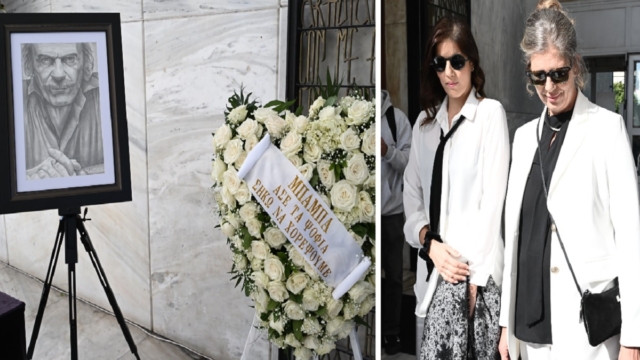 Κηδεία Σπύρου Φωκά: «Μπαμπά άσε τα ψόφια, σήκω να χορέψουμε…» – Mε μουσική και ντυμένες στα λευκά η κόρη και η σύζυγός του στο τελευταίο “αντίο” (Video)