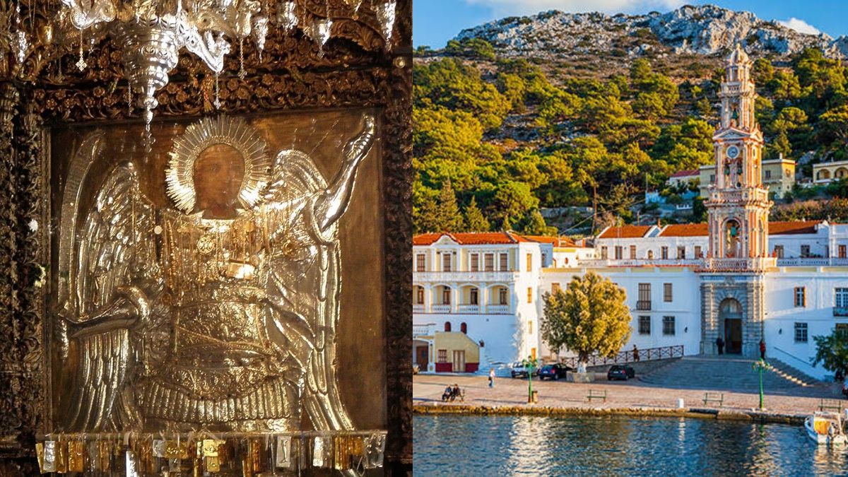 Μονή του Πανορμίτη: Η ιστορική εκκλησία της Σύμης με ένα από τα ψηλότερα μπαρόκ καμπαναριά στον κόσμο και την θαυματουργή εικόνα του Αρχάγγελου Μιχαήλ (video)
