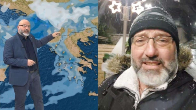 «Ντυμένος» στα λευκά ο Σάκης Αρναούτογλου: «Έφτασε ο χιονιάς! Πολύ έντονα φαινόμενα σε λίγη ώρα…»