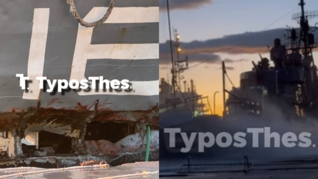 «Μάχη» με τους ανέμους στην Θεσσαλονίκη: Ρήγμα στο ιστορικό αντιτορπιλικό «Βέλος» εξαιτίας της θαλασσοταραχής στον Θερμαϊκό (video)