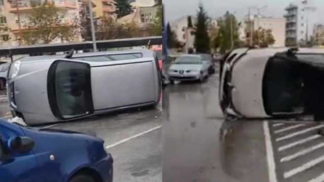 Εικόνες τρόμου στην Ξάνθη: Ανεμοστρόβιλος αναποδογύρισε αυτοκίνητα (video)