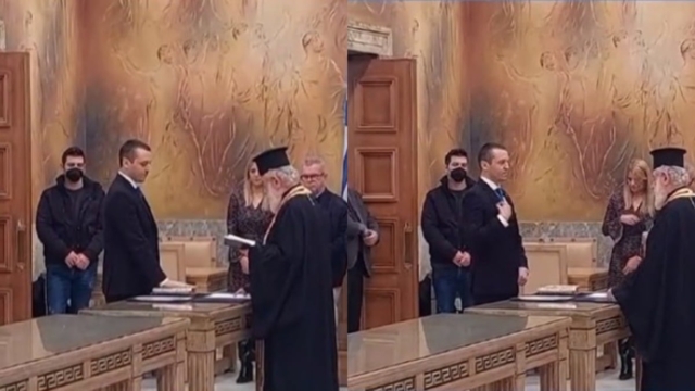 Ορκίστηκε δημοτικός σύμβουλος ο Ηλίας Κασιδιάρης – Με χειροπέδες στο δημαρχείο της Αθήνας (video)
