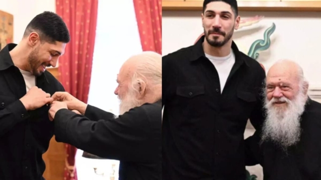 Συνάντηση Αρχιεπίσκοπου Ιερώνυμου με τον Τούρκο μπασκετμπολίστα Ενές Καντέρ: «Είμαστε αδέρφια, μου λείπει η Ελλάδα» (photos)