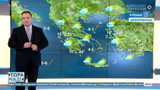 «Μην ελπίζετε σε χιονισμένα έλατα» – Πρόβλεψη “έκπληξη” από τον Κλέαρχο Μαρουσάκη για τον καιρό των Χριστουγέννων (Video)