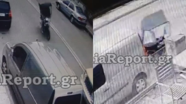 Σοκαριστικό τροχαίο στην Λαμία: Διανομέας συγκρούστηκε με ΙΧ που έκανε αναστροφή και εκτοξεύτηκε (video)