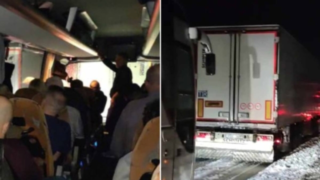 Τέλος στην ταλαιπωρία: Απεγκλωβίστηκαν μετά από 17 ώρες οι Θεσσαλονικείς που κόλλησαν στον δρόμο για Βιέννη λόγω χιονοθύελλας