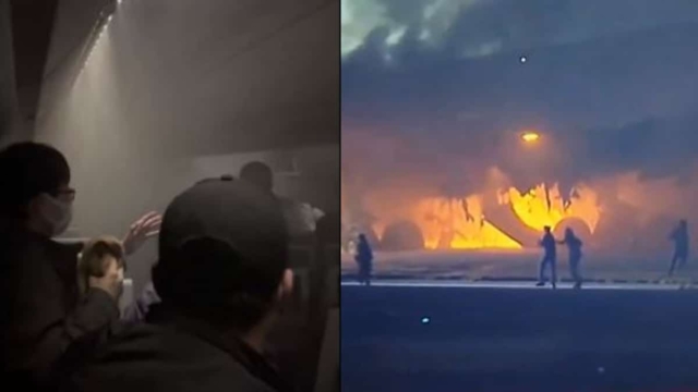 Χαμός σε αεροδρόμιο του Τόκιο: Η στιγμή που η καμπίνα του αεροσκάφους παίρνει φωτιά και οι επιβάτες «πνίγονται» στους καπνούς