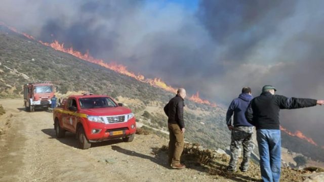 Φωτιά στην Άνδρο: Καίγονται τα Άχλα – Σηκώθηκαν εναέρια μέσα (photos)