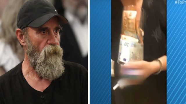 «Ο άλλος άνθρωπος» – Κωνσταντίνος Πολυχρονόπουλος: Βίντεο-ντοκουμέντο – Η στιγμή που παίρνει βάζο γεμάτο με χρήματα από δωρεές
