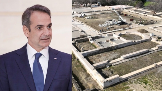 «Παρθενώνας της Μακεδονίας»: Ο Κυριάκος Μητσοτάκης εγκαινιάζει το αναστηλωμένο ανάκτορο του Φιλίππου Β’