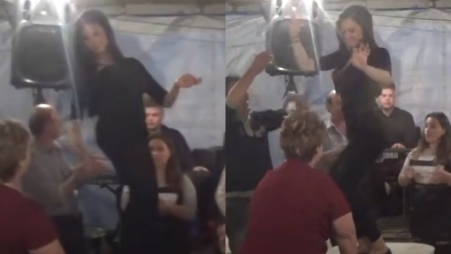 «Αναστατώθηκε» το γλέντι: Μελαχρινή θεά χόρεψε τσιφτετέλι πάνω στο τραπέζι και τρέλανε τους πάντες (video)