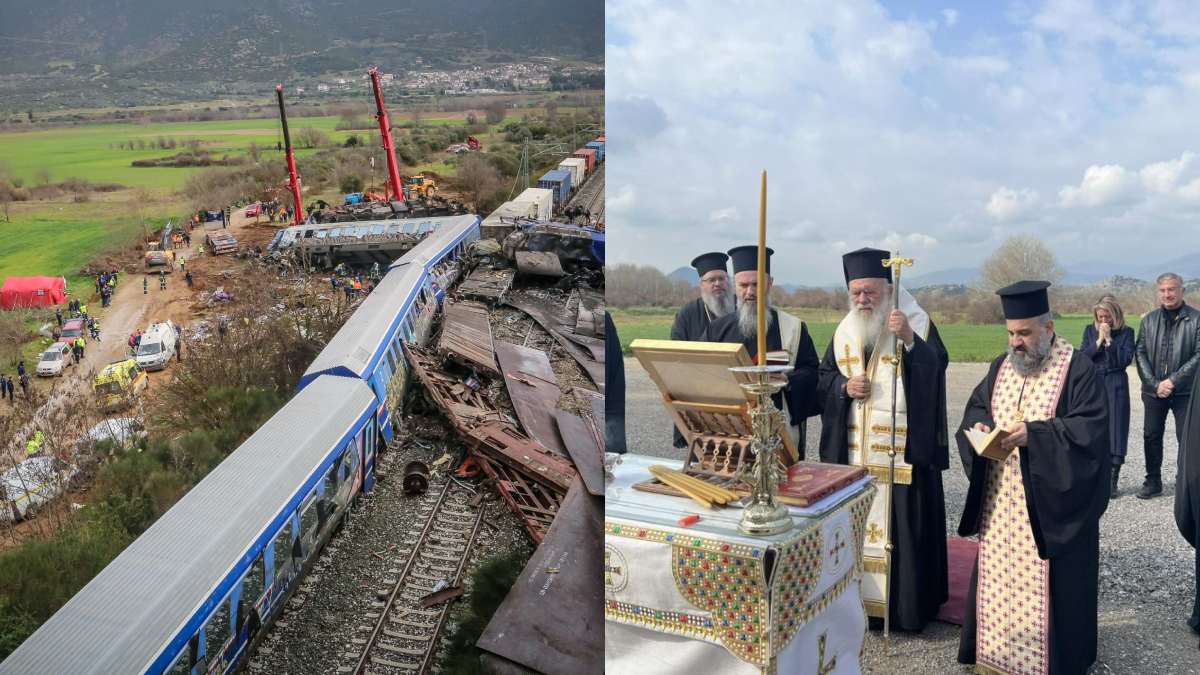 Ο Αρχιεπίσκοπος Ιερώνυμος στα Τέμπη, 1 χρόνο μετά την τραγωδία – Τέλεσε τρισάγιο στη μνήμη των θυμάτων του σιδηροδρομικού δυστυχήματος