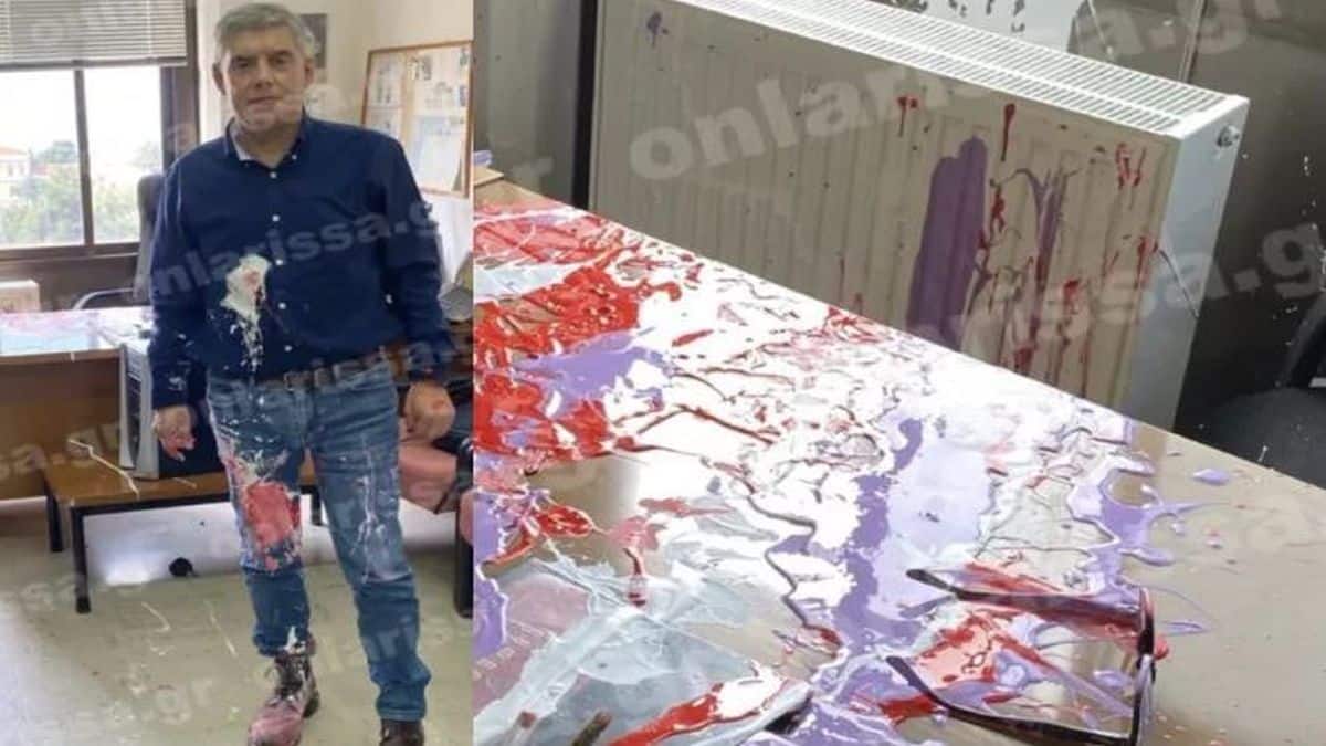 Επίθεση με μπογιές δέχτηκε ο Κώστας Αγοραστός – «Τι έχεις να μας πεις για τα Τέμπη;»