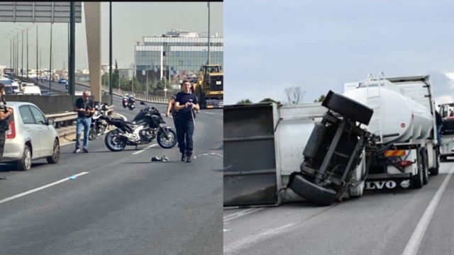 «Κομφούζιο» στον Κηφισό: Σύγκρουση φορτηγών – Τραυματίστηκε βρέφος