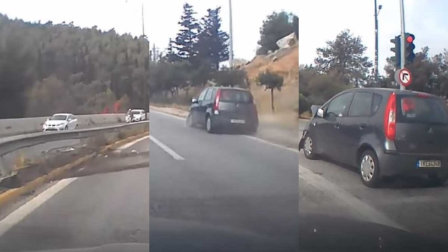 Αδιανόητο σκηνικό στον Περιφερειακό του Καρέα: Οδηγός μετά από σύγκρουση παθαίνει αμόκ και σκορπάει τον τρόμο (video)