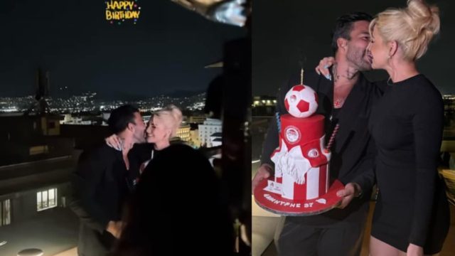 Ιωάννα Τούνη: Το πάρτι έκπληξη για τα γενέθλια του αγαπημένου της, Δημήτρη Αλεξάνδρου – Τρυφερό φιλί με θέα την Ακρόπολη