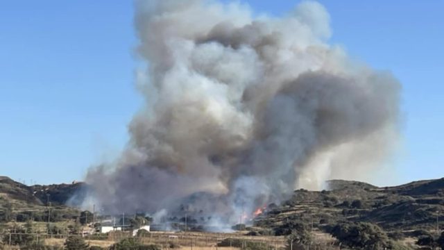 Πυρκαγιά στη Μύλο: «Ήχησε» το 112 – Στη μάχη και δυνάμεις από την Αττική