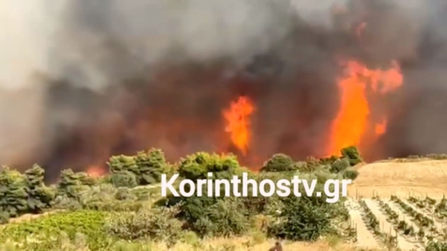 Φωτιά στην Κορινθία: Μάχη με τις αναζωπυρώσεις για δεύτερο 24ωρο – Πνέουν ισχυροί άνεμοι (videos)
