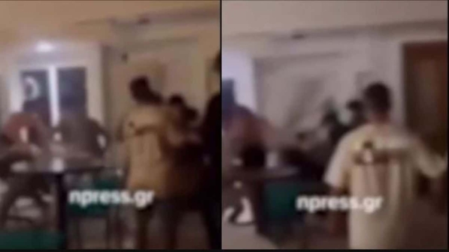 Βίντεο ντοκουμέντο: Ασύλληπτο ξύλο τουριστών έξω από καφετέρια της Ναυπάκτου (video)