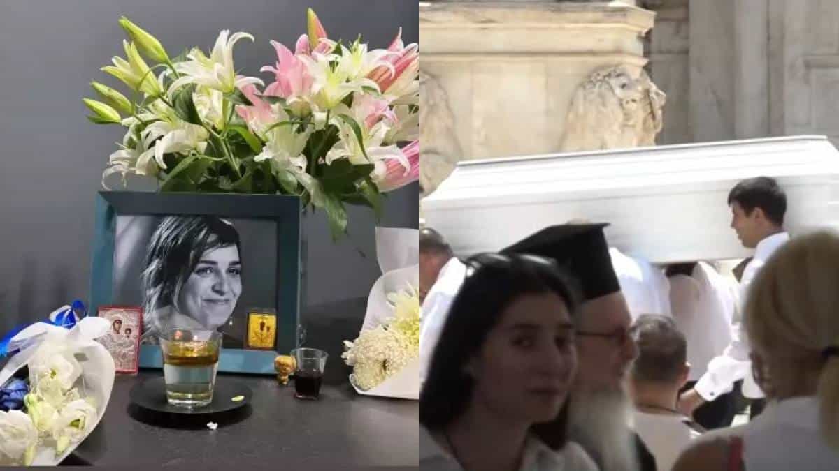 Ντέμη Γεωργίου: Την αποχαιρέτησαν στο λευκό της φέρετρο, καταρρακωμένη η σύντροφός της – Σπαρακτικά πλάνα από την κηδεία (video)