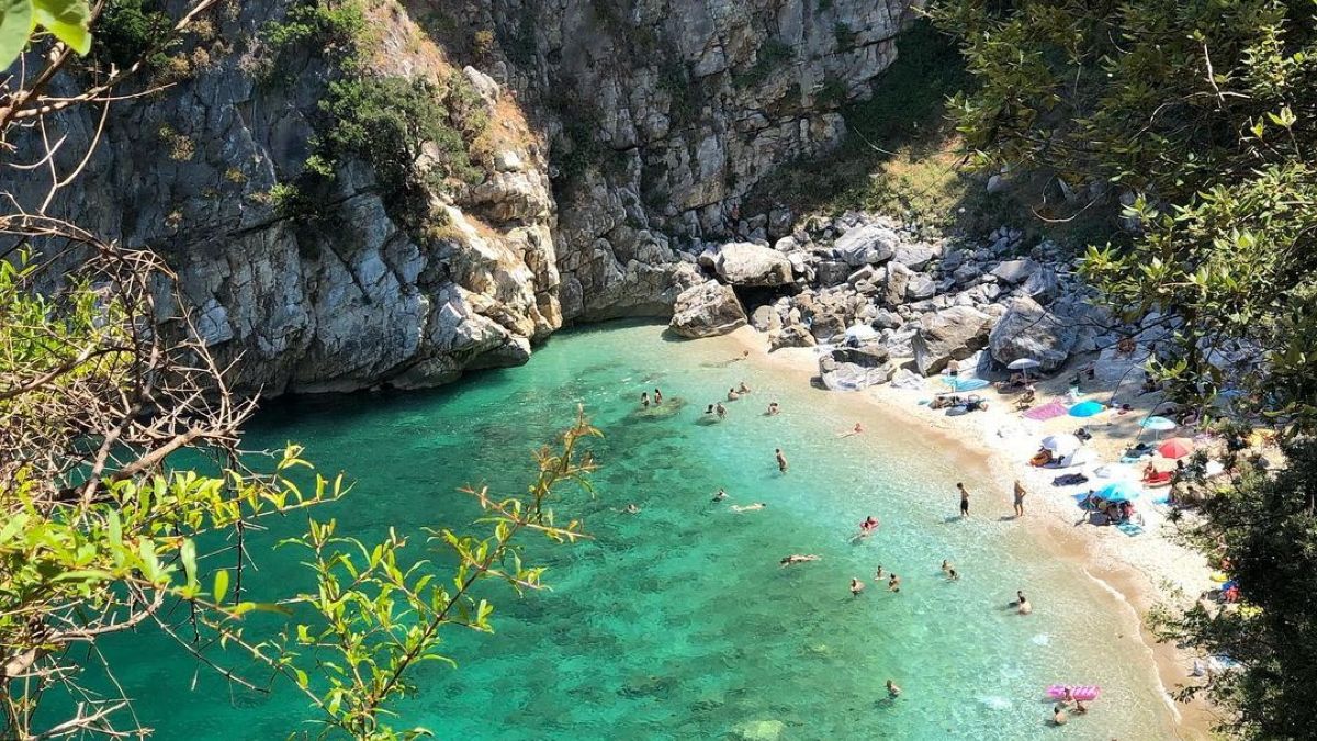 Σκηνικό βγαλμένο από την ελληνική μυθολογία: Η κρυφή παραλία με τα τυρκουάζ νερά όπου τα φυτά ακουμπούν τη θάλασσα